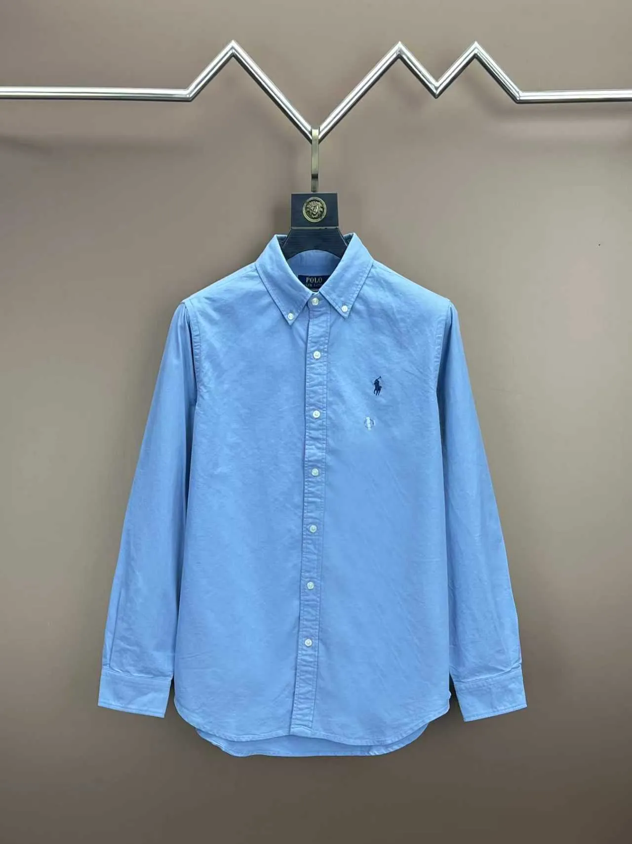 P360 Polo 25ss new solid color logo embroidered buttoned long-sleeved shirt men's high version code number: XS.S.M.L.XL.